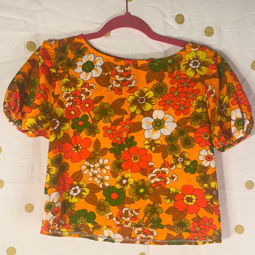 BESPOKE RETRO FLORAL BLOUSE- SIZE SMALL
